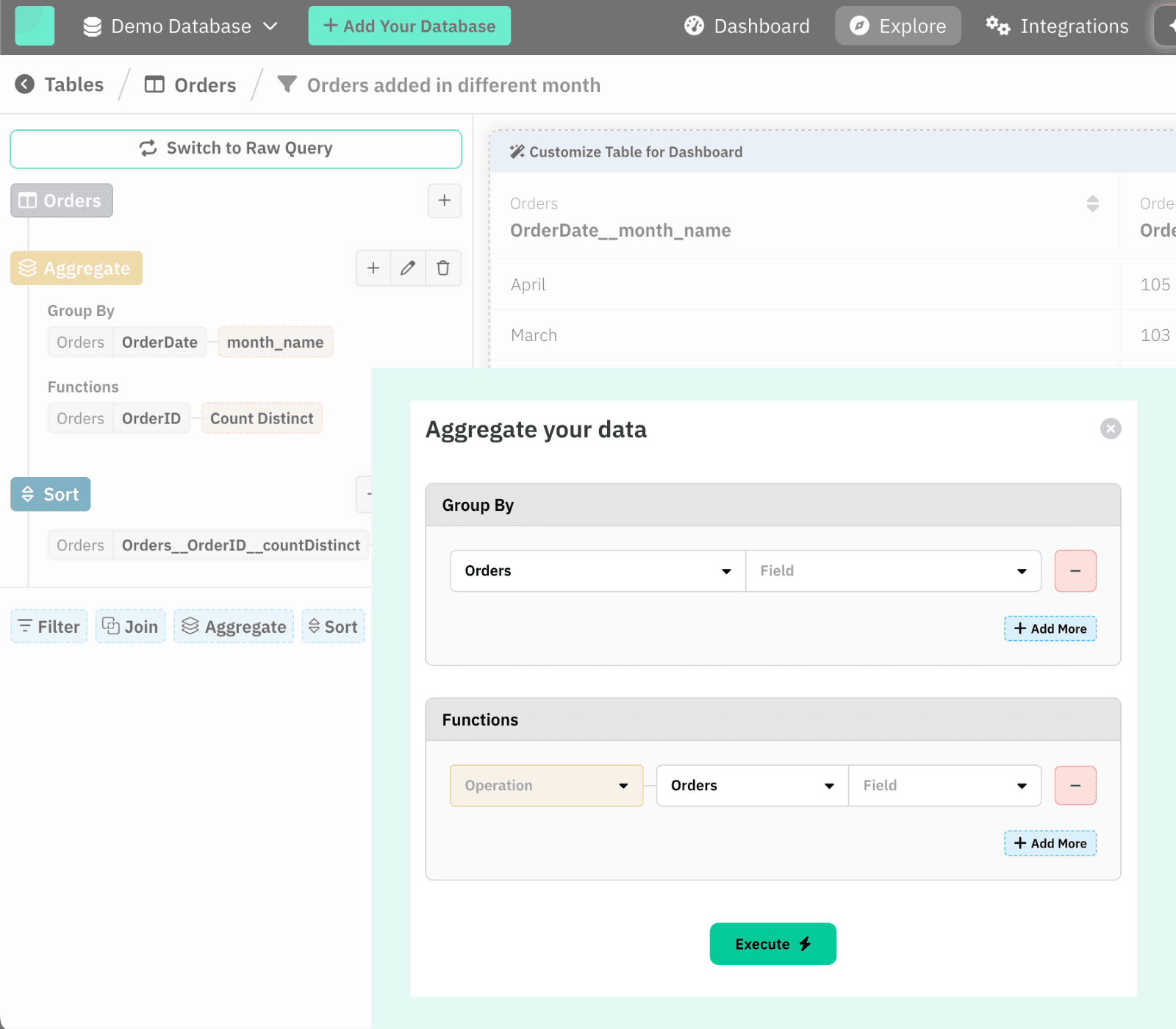 Filter, Joins, Aggregation of Queries